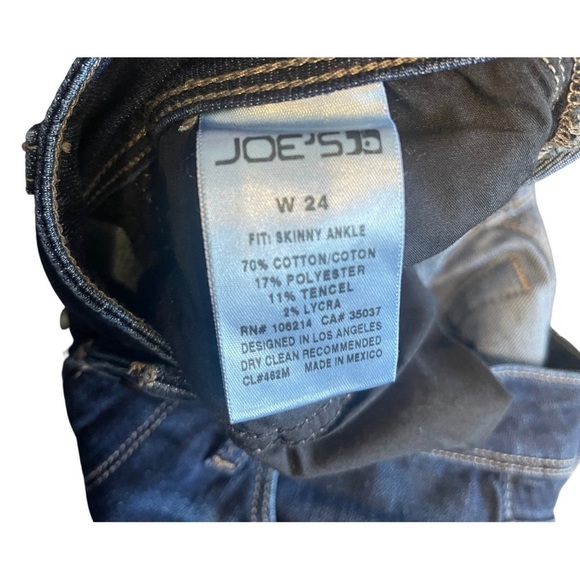 Joe’s Women’s Blue Jean Denim Straight Skinny Leg Ankle Jeggings Pants Size 24. - Picture 4 of 10
